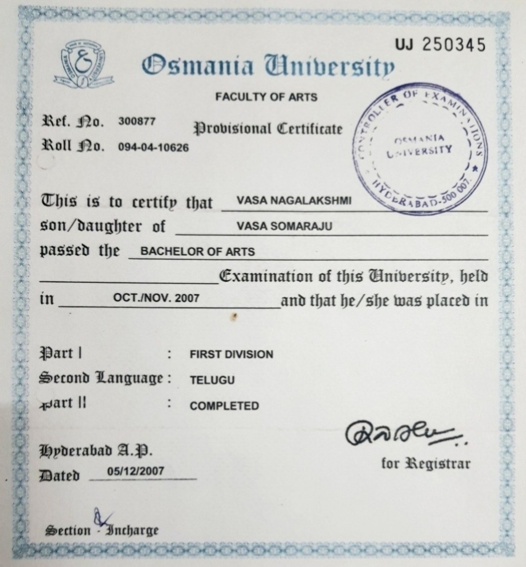 Certification Certificate